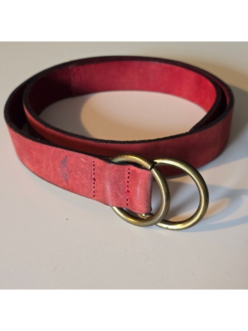 Dockers full grain cowhide leather belt color red size Large